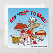 Invitation DITES OUI AU BBQ !Invitation BBQ (Devant / Derrière)