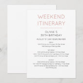 Invitation d'itinéraire d'anniversaire de week-end (Devant / Derrière)