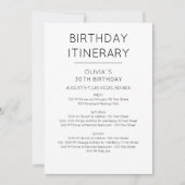 Invitation d'itinéraire d'anniversaire de week-end (Devant)