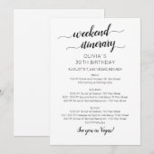 Invitation d'itinéraire d'anniversaire de week-end (Devant / Derrière)
