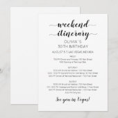 Invitation d'itinéraire d'anniversaire de week-end (Devant / Derrière)