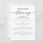 Invitation d'itinéraire d'anniversaire de week-end (Devant)