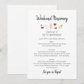 Invitation d'itinéraire d'anniversaire de week-end (Devant / Derrière)