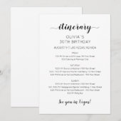 Invitation d'itinéraire d'anniversaire de week-end (Devant / Derrière)
