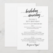 Invitation d'itinéraire d'anniversaire minimaliste (Devant / Derrière)