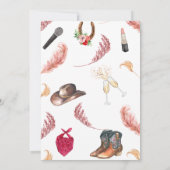 Invitation d'itinéraire de Bachelorette de Rodéo e (Dos)