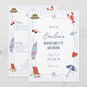 Invitation d'itinéraire de célibataire de Cape Cod (Devant / Derrière)