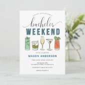 Invitation d'itinéraire de fête de bachelor de coc (Debout devant)