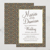 Invitation Ditsy Fall Feuilles Mariage Motif de verdure (Devant / Derrière)