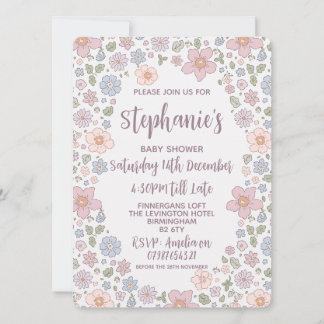 Invitation Ditsy Floral Baby Shower Invitations.