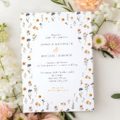 Invitation Ditsy Sunflowers & Wildflowers Fall Wedding