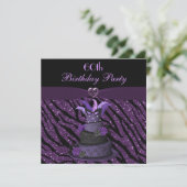 Invitation Diva Cake & Printed Zebra Parties scintillant 60e  (Debout devant)