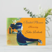 INVITATION DIVA DANS LE PARTI FÊTE DES MARIÉES MONOGRAM BLEU (Debout devant)