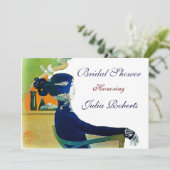 INVITATION DIVA DANS LE PARTI FÊTE DES MARIÉES MONOGRAM BLEU (Debout devant)