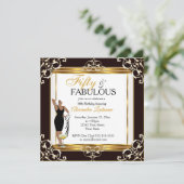 Invitation Diva fabuleuse déco Lady Gold Noir 50e Anniversair (Debout devant)