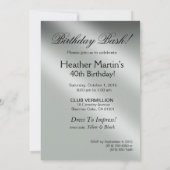 Invitation Diva Glam Bombshell 40e anniversaire| argent (Dos)