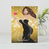 Invitation Diva Glam Bombshell 50e anniversaire| or (Debout devant)