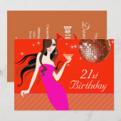 Invitation Divalicious Cocktails 21e anniversaire (Devant / Derrière)