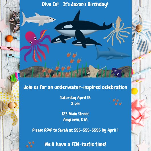 Invitation Dive In, We'll have a FIN-tastic time