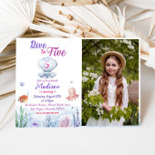 Invitation Dive To Five Mermaid 5th Birday Party Photo