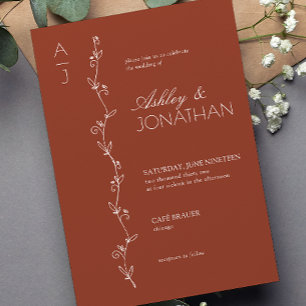 Invitation Divider botanique moderne Mariage Redwood