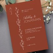 Invitation Divider botanique moderne Mariage Redwood
