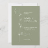 Invitation Divider botanique moderne Mariage Sage Green Photo (Devant)
