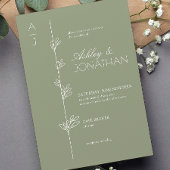 Invitation Divider botanique moderne Sage Mariage vert