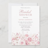 Invitation Divine Blush Fête des mariées Rose Aquarelle (Devant)