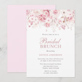 Invitation Divine Blush Fête des mariées Rose Brunch & Bubbly (Devant / Derrière)