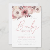 Invitation Divine Boho Blush & Baby shower Rose (Devant)