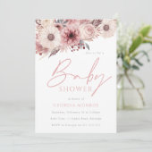 Invitation Divine Boho Blush & Baby shower Rose (Debout devant)