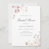 Invitation Divine Élégance Blush Fête des mariées Florale (Devant)