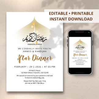 Invitation Divine Light & Celestial Glow Iftar Dinner