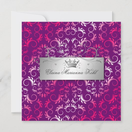 Invitation Divine rose 311| Purple Sweet 16 (Devant)