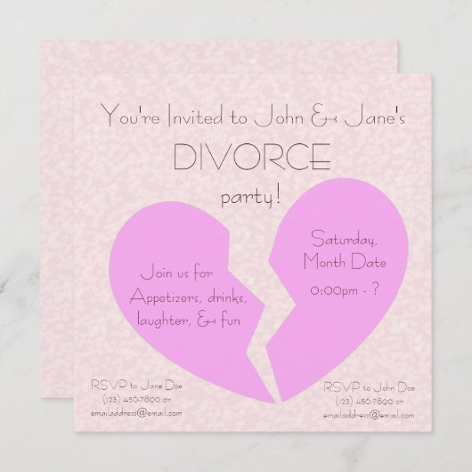 Invitation Divorce (Devant / Derrière)