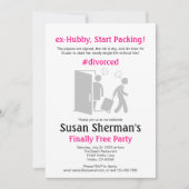 Invitation Divorce Party mignon Rose Enfin Gratuit (Devant)