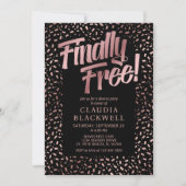 Invitation Divorce Rose Gold Confetti (Devant)