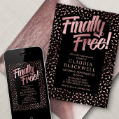 Invitation Divorce Rose Gold Confetti