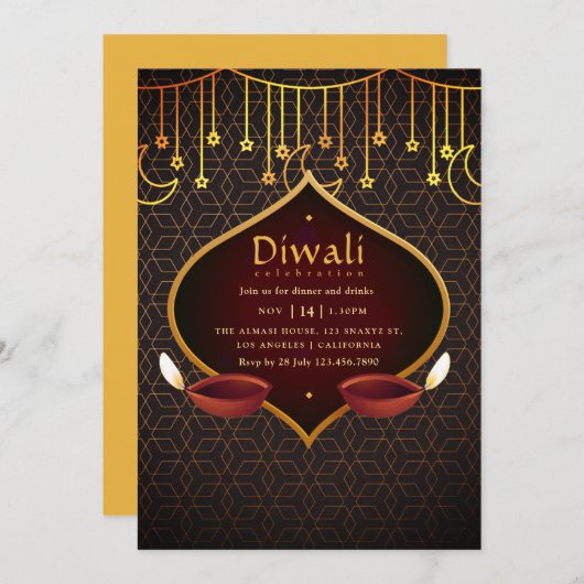 Invitation Diwali (Devant / Derrière)