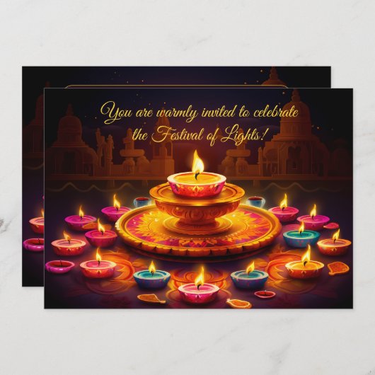 Invitation Diwali Glow (Devant / Derrière)
