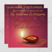 Invitation Diwali heureux brillant - festival d'invitation de (Devant / Derrière)