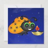 Invitation Diwali Ladybug avec Dipa sur une nuit étoilée (Dos)