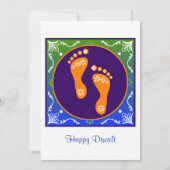 Invitation Diwali Rangoli coloré avec empreinte (Devant)