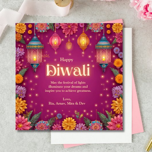 Invitation Diwali rose Festive Flower Salutation