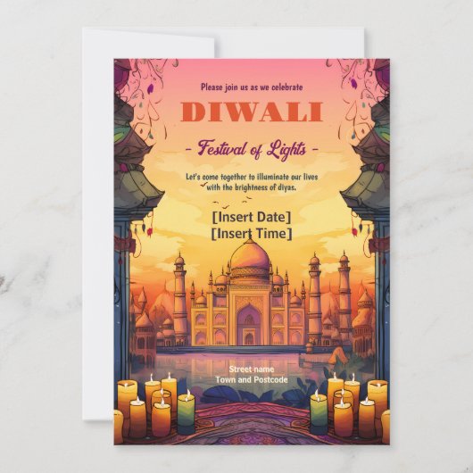 Invitation Diwali Temple Glow (Devant)