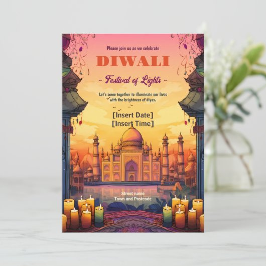 Invitation Diwali Temple Glow (Debout devant)