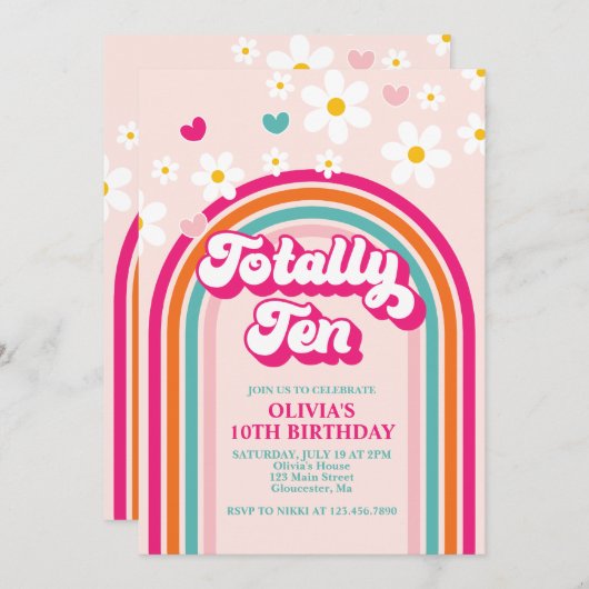 Invitation Dix Arc-en-ciel au total 10e anniversaire (Devant / Derrière)