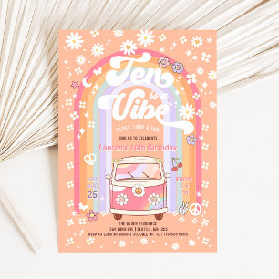Invitation Dix est une ambiance Daisy Groovy Van 10e annivers