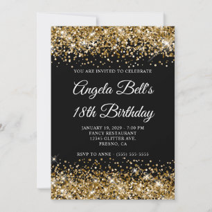 Invitation Dix-huitième Anniversaire Fancy Monogramme Paillet